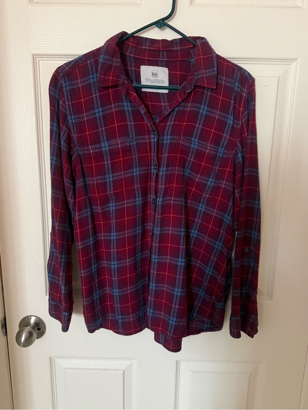 Women’s Wind River Burgundy Plaid Button-Up Shirt